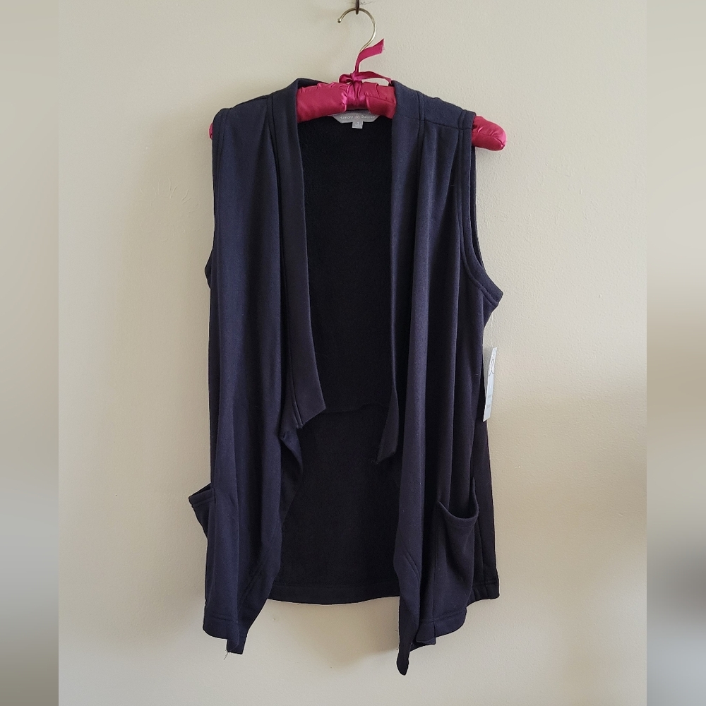 3/$12 SALE Black Yoga Zen Vest Workout Yoga Vest Lounge Gym NWT Cardigan Sweater